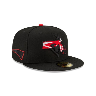 New England Patriots Gorra | New Era NFL State Logo Reflect 59fifty Fitted Cap Mexico - Negros